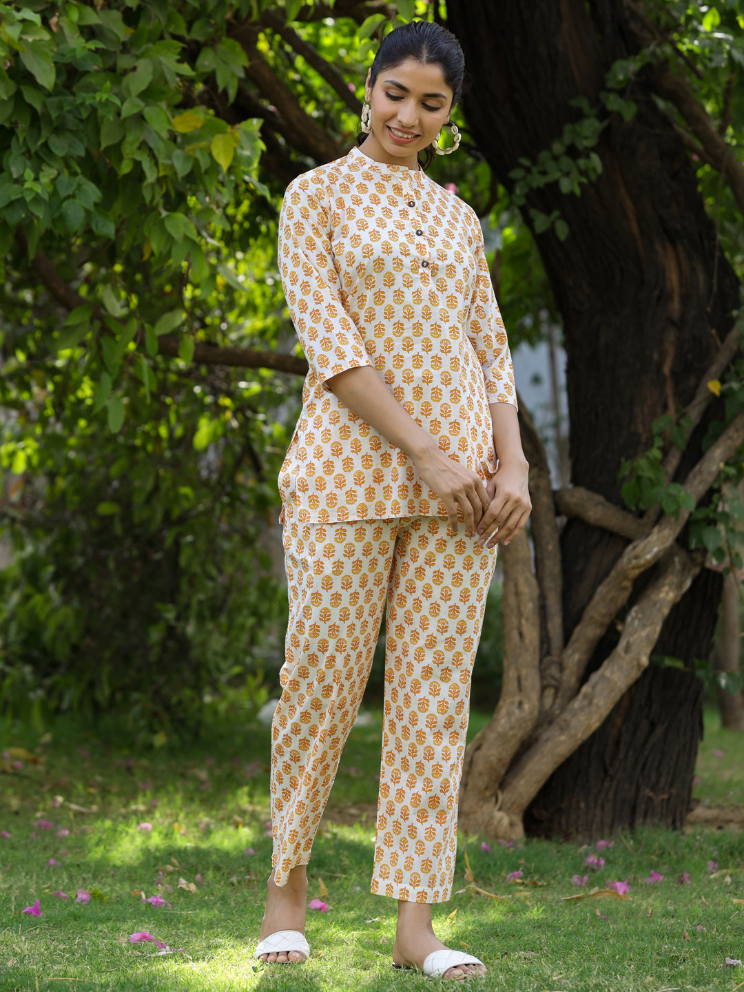 Cotton Night Suits for women | Sootisyahi 'Pastle Petals'